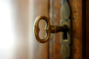 Key stuck in the door lock